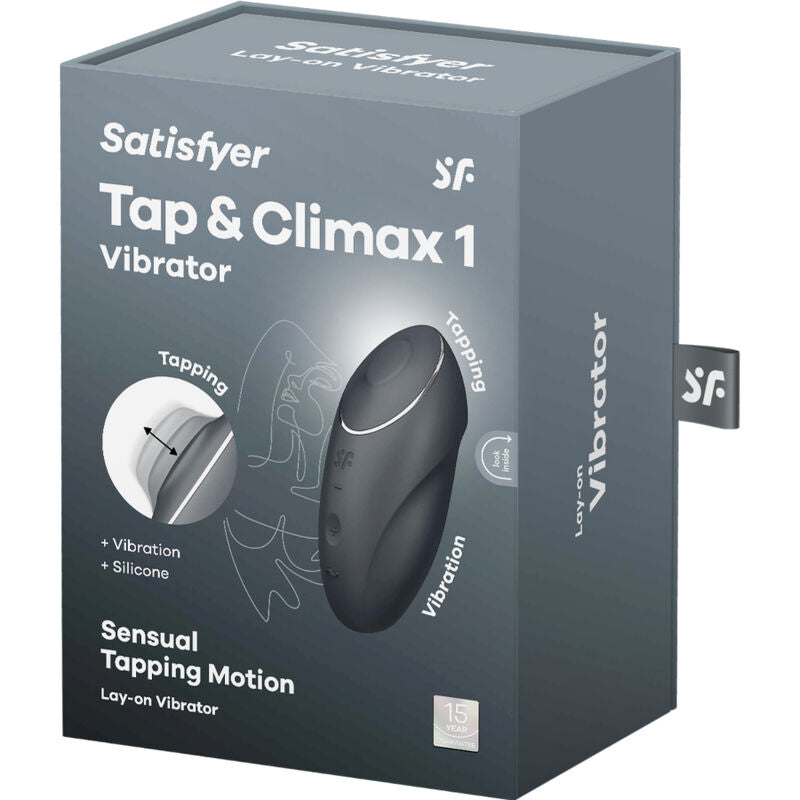 SATISFYER - TAP & CLIMAX 1 VIBRATEUR LAY-ON ROUGE