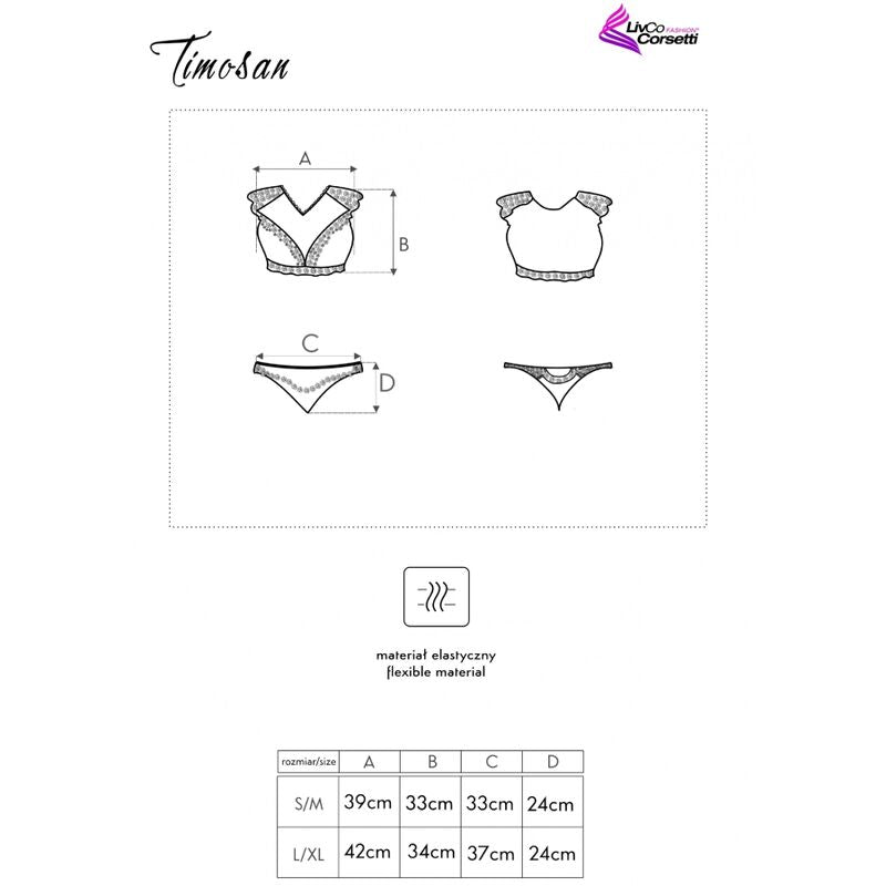 LIVCO CORSETTI FASHION - TIMOSAN LC 90631 SOUTIEN-GORGE + CULOTTE NOIR L/XL