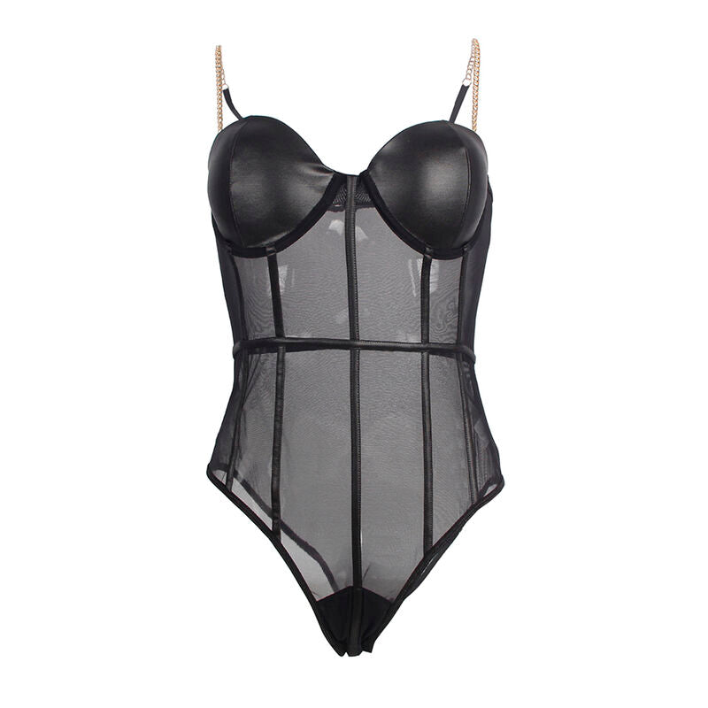 SUBBLIME - BODY NOIR BRETELLES CHAÎNE S/M