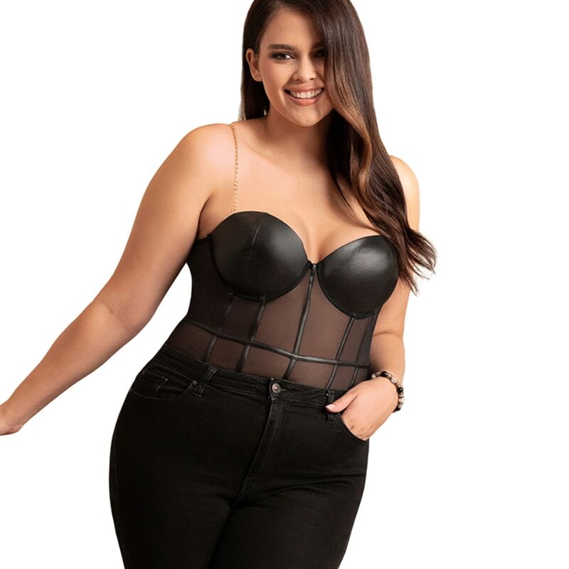 SUBBLIME - BODY NOIR BRETELLES CHAÎNE S/M