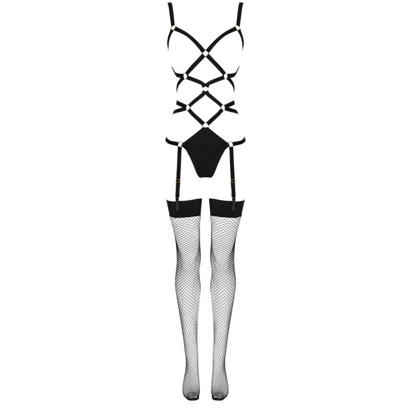 LIVCO CORSETTI FASHION - THIARA LC 20213 ENSEMBLE CORPS + BAS NOIR S/M