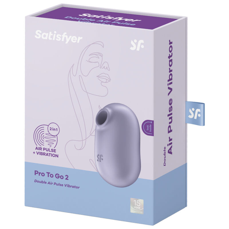 SATISFYER - STIMULATEUR ET VIBRATEUR DOUBLE AIR PULSE PRO TO GO 2 VERT