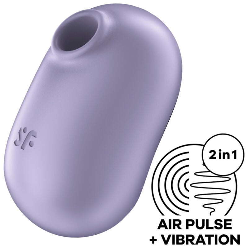 SATISFYER - STIMULATEUR ET VIBRATEUR DOUBLE AIR PULSE PRO TO GO 2 VERT
