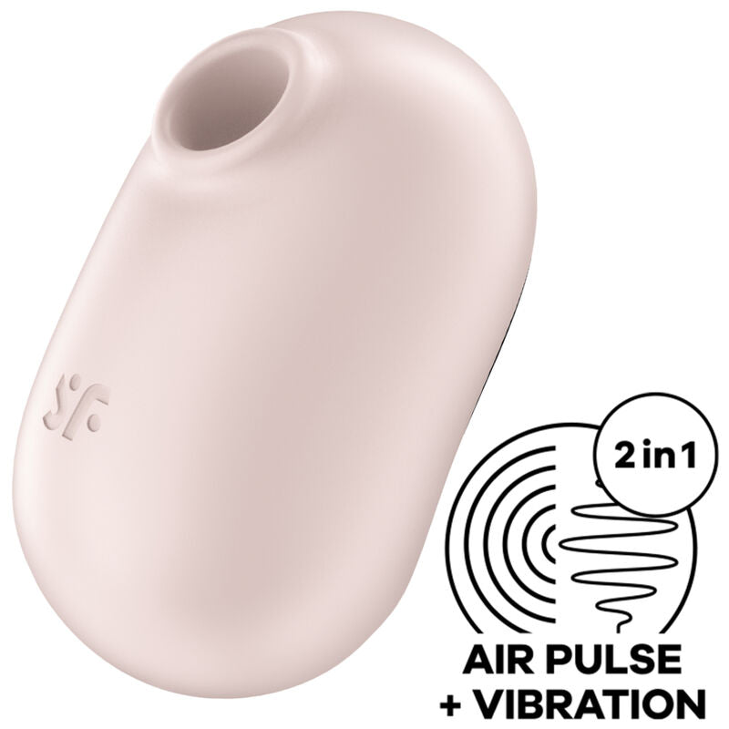 SATISFYER - STIMULATEUR ET VIBRATEUR DOUBLE AIR PULSE PRO TO GO 2 VERT