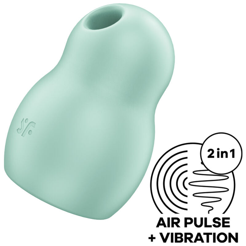 SATISFYER - STIMULATEUR ET VIBRATEUR DOUBLE AIR PULSE PRO TO GO 1 BLEU