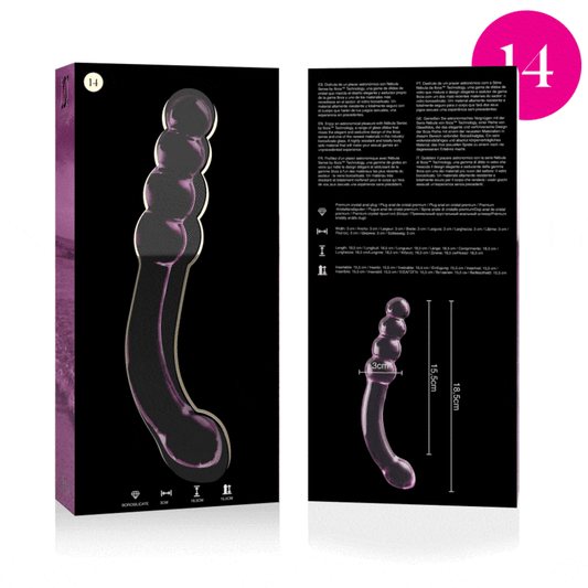 NEBULA SERIES BY IBIZA - MODÈLE 14 GODE EN VERRE BOROSILICATE ROSE 18.5 CM -O- 3 CM
